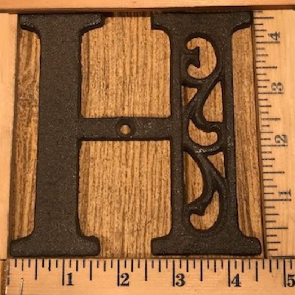 Cast Iron Letter "E" 4 5/8"tall Ornate Raw Cast Iron Ready to Paint 0184-0557-E - Picture 8 of 13